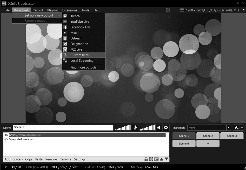 Добавление канала в XSplit modules-configuration