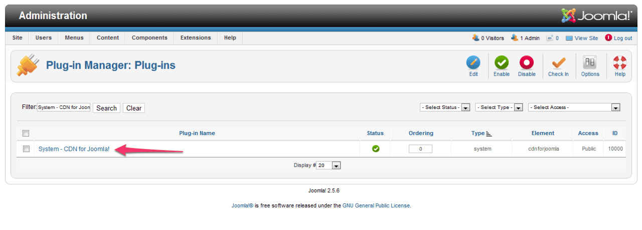 «System — CDN for Joomla!» installing_the_module